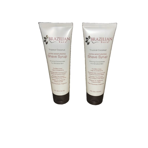 Brazilian Bare Other - Brazilian Bare Tropical Coconut Shave Syrup 4 oz LOT of 2 Sensitive Skin